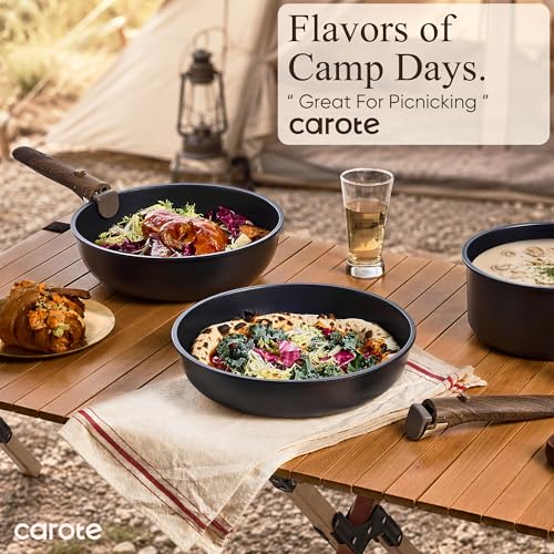 CAROTE 19pcs Pots and Pans Non Stick, Cookware Sets Detachable Handle, Induction Kitchen Pots and Pans,NonStick Cooking Set, Oven/Dishwasher/Fridge Safe, Space Saving - My Kitchen Products