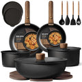 CAROTE 19pcs Pots and Pans Non Stick, Cookware Sets Detachable Handle, Induction Kitchen Pots and Pans,NonStick Cooking Set, Oven/Dishwasher/Fridge Safe, Space Saving - My Kitchen Products