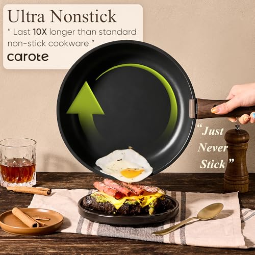 CAROTE 19pcs Pots and Pans Non Stick, Cookware Sets Detachable Handle, Induction Kitchen Pots and Pans,NonStick Cooking Set, Oven/Dishwasher/Fridge Safe, Space Saving - My Kitchen Products