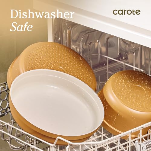 Carote 20pcs Ceramic Cookware Set with Detachable Handles, Pots and Pans Set Non Stick, RV Kitchen Cooking Pot and Pan, Dishwasher Safe, Non-toxic Induction Cookware PFAS and PFOA Free,Orange - My Kitchen Products