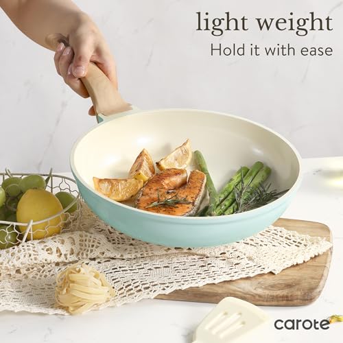 CAROTE 21-Piece Ceramic Pots and Pans Cookware Set, Non Stick Induction Cook Ware Kitchen Cooking Set Non-Toxic Health, PFAS Free - My Kitchen Products