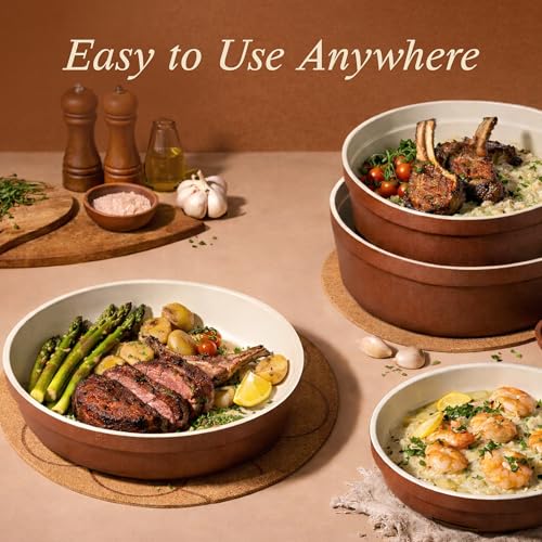 CAROTE 22Pcs Ceramic Cookware Set, Pots and Pans Set Non Stick Removable Handles, Non Toxic Cookware Oven/Dishwasher Safe, Induction Cookware, Gift Set, NonStick Cookware Set with Kitchen Essentials - My Kitchen Products