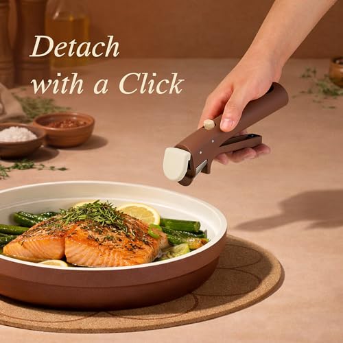 CAROTE 22Pcs Ceramic Cookware Set, Pots and Pans Set Non Stick Removable Handles, Non Toxic Cookware Oven/Dishwasher Safe, Induction Cookware, Gift Set, NonStick Cookware Set with Kitchen Essentials - My Kitchen Products