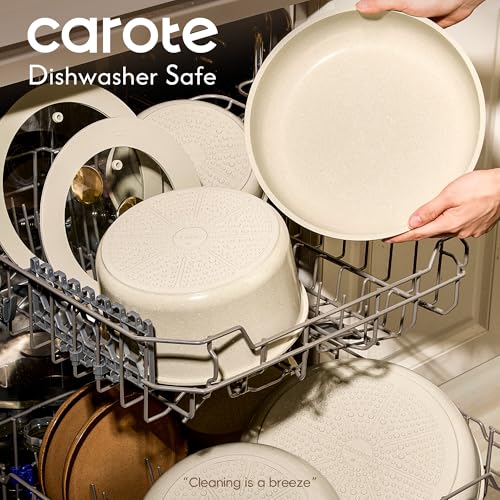 CAROTE 25PCS Ceramic Cookware Set, Pots and Pans set Non Stick, RV Kitchen Cooking Set Removable Handles, Oven Safe, Induction Cookware, Non-toxic Kitchen Cooking Set, PFAS and PFOA Free - My Kitchen Products