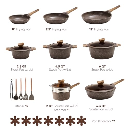 CAROTE 26PCS Pots and Pans Set Non Stick, Cookware Set Pots and Pans Induction Cook Ware, Nonstick Kitchen Cooking, PFOA Free - My Kitchen Products