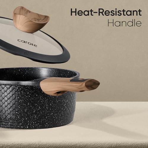 CAROTE 26PCS Pots and Pans Set Non Stick, Cookware Set Pots and Pans Induction Cook Ware, Nonstick Kitchen Cooking, PFOA Free, Black - My Kitchen Products