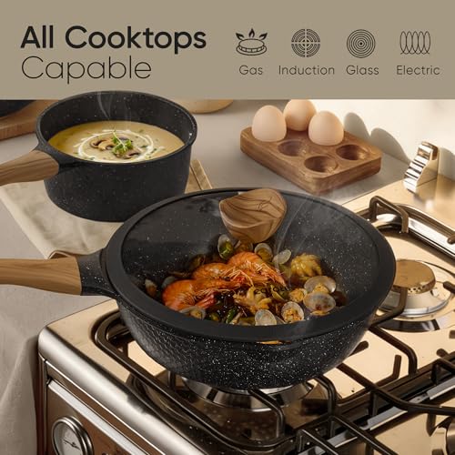 CAROTE 26PCS Pots and Pans Set Non Stick, Cookware Set Pots and Pans Induction Cook Ware, Nonstick Kitchen Cooking, PFOA Free, Black - My Kitchen Products