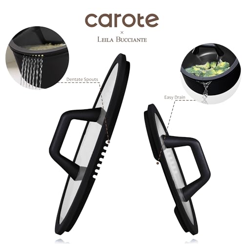 CAROTE 28PCS Pots and Pans Set, Nonstick Cookware Set Kitchen Non Stick Induction Titanium Cookware Non-toxic Granite Cooking set, PFOA Free, Black - My Kitchen Products