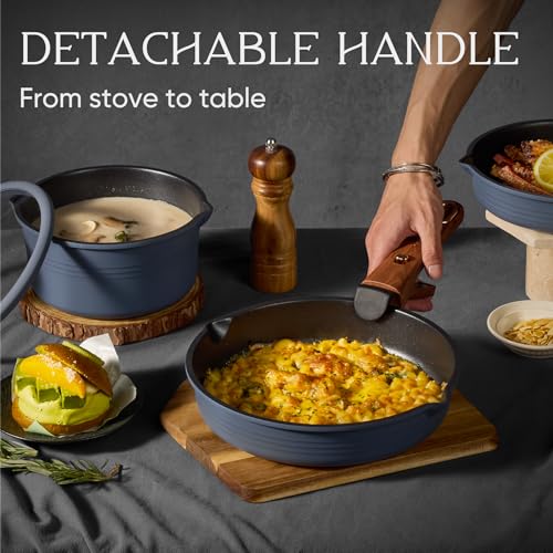 CAROTE 30-Piece Titanium Cookware Set, Nonstick Pots and Pans Set with Detachable Handle, RV Kitchen Cooking Set, Camping Use, Induction Compatible, Dishwasher & Oven Safe - My Kitchen Products