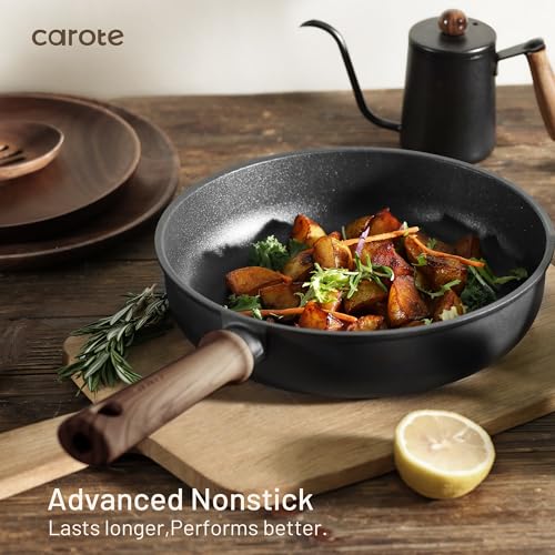 CAROTE 44pcs Nonstick Kitchen Titanium Cookware Sets, Nonstick Pots and Pans, Induction Cookware Set Kitchen Cooking Sets, Non Stick w/Frying Pan,Black - My Kitchen Products