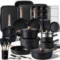 CAROTE 44pcs Nonstick Kitchen Titanium Cookware Sets, Nonstick Pots and Pans, Induction Cookware Set Kitchen Cooking Sets, Non Stick w/Frying Pan,Black - My Kitchen Products