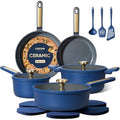 CAROTE Ceramic Cookwar Set, Pots and Pan Set Non Stick 16 Piece, Cookware Set Kitchen Cooking Set Non Toxic, PFAS PTFE Free, Blue - My Kitchen Products