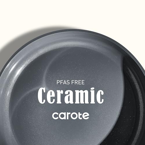 CAROTE Ceramic Cookwar Set, Pots and Pan Set Non Stick 16 Piece, Cookware Set Kitchen Cooking Set Non Toxic, PFAS PTFE Free, Blue - My Kitchen Products