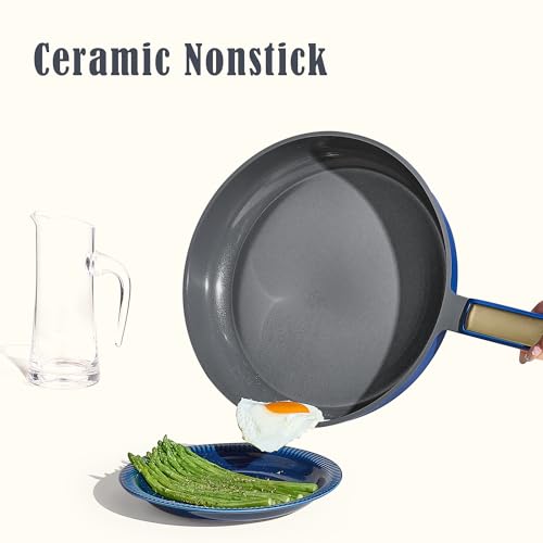 CAROTE Ceramic Cookwar Set, Pots and Pan Set Non Stick 16 Piece, Cookware Set Kitchen Cooking Set Non Toxic, PFAS PTFE Free, Blue - My Kitchen Products
