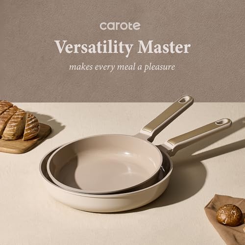 CAROTE Ceramic Cookware Set Nonstick, 14pcs Pots and Pans Set Nonstick, Non-Toxic & PFAS-Free, Dishwasher, RV/Camping Cookware Set, Cooking Pots with Lids, Light Taupe - My Kitchen Products
