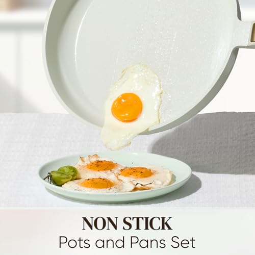 CAROTE Ceramic Cookware Set Nonstick, 14pcs Pots and Pans Set Nonstick, Non-Toxic & PFAS-Free, Dishwasher, RV/Camping Cookware Set, Cooking Pots with Lids, Sage Green - My Kitchen Products