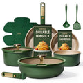 CAROTE Green&Gold Nonstick Cookware Set,15Pcs Pots and Pans Set Non Stick Detachable/Removable Handle,Kitchen Cooking Set Dishwasher Safe, RV Kitchen Pot and Pan, Induction Cookware - My Kitchen Products