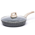 CAROTE Non Stick Frying Pan Skillet, Nonstick Granite Fry Pan with Glass Lid, Egg Pan Omelet Pans, Stone Cookware Chef's Pan, PFOA Free (Classic Granite, 10-Inch) - My Kitchen Products