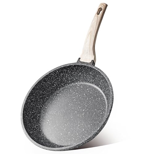 CAROTE Nonstick Frying Pan Skillet,Non Stick Granite Fry Pan Egg Pan Omelet Pans, Stone Cookware Chef's Pan, PFOA Free,Induction Compatible(Classic Granite, 8-Inch) - My Kitchen Products