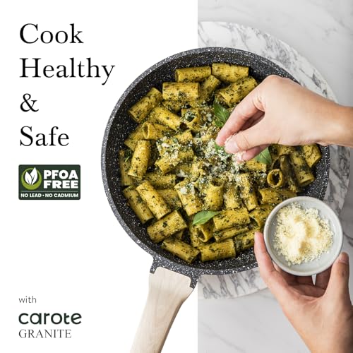 CAROTE Nonstick Frying Pan Skillet,Non Stick Granite Fry Pan Egg Pan Omelet Pans, Stone Cookware Chef's Pan, PFOA Free,Induction Compatible(Classic Granite, 8-Inch) - My Kitchen Products