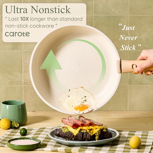 CAROTE Pots and Pans Set, Nonstick Cookware Set Detachable Handle, 19pcs Induction Kitchen Cookware Sets Non Stick with Removable Handle, RV Cookware Set, Oven Safe, Sage Green - My Kitchen Products