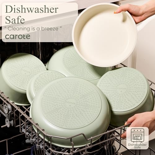 CAROTE Pots and Pans Set, Nonstick Cookware Set Detachable Handle, 19pcs Induction Kitchen Cookware Sets Non Stick with Removable Handle, RV Cookware Set, Oven Safe, Sage Green - My Kitchen Products