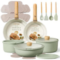 CAROTE Pots and Pans Set, Nonstick Cookware Set Detachable Handle, 19pcs Induction Kitchen Cookware Sets Non Stick with Removable Handle, RV Cookware Set, Oven Safe, Sage Green - My Kitchen Products