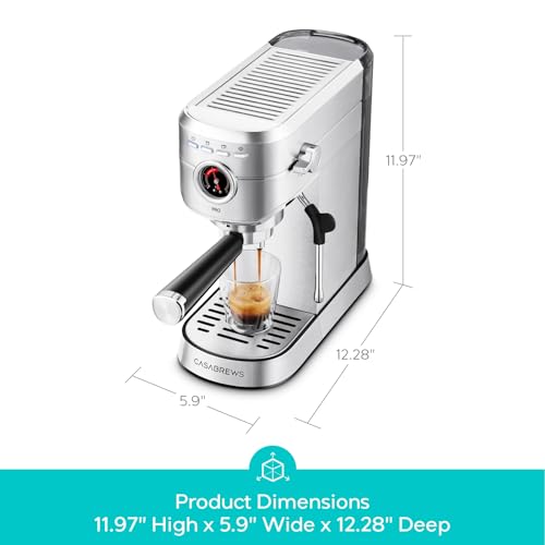CASABREWS 5418 PRO Espresso Machine 20 Bar, Upgraded Espresso Maker with Powerful Steam Milk Frother, Stainless Steel Coffee Machine with Fast Heating System for Cappuccino, Latte, Silver - My Kitchen Products