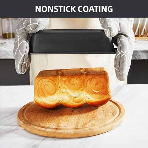 CasaCulina Baking Pans Set, 5-Piece Nonstick Bakeware Sets with Round/Square Cake Pan, Muffin Loaf Roast Pan, Baking Sheets for Oven, Kitchen Cookware Sets Baking Tray Baking Supplies, Black - My Kitchen Products