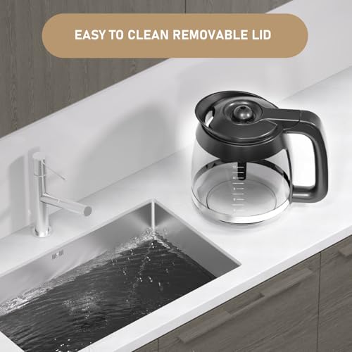 CE200 12-Cup Glass Coffee Pot Replacement Compatible with Ninja Coffee Brewer Maker Models CE251 CE201 CE201C CE200 CE200C Model XGLSLID200 - My Kitchen Products