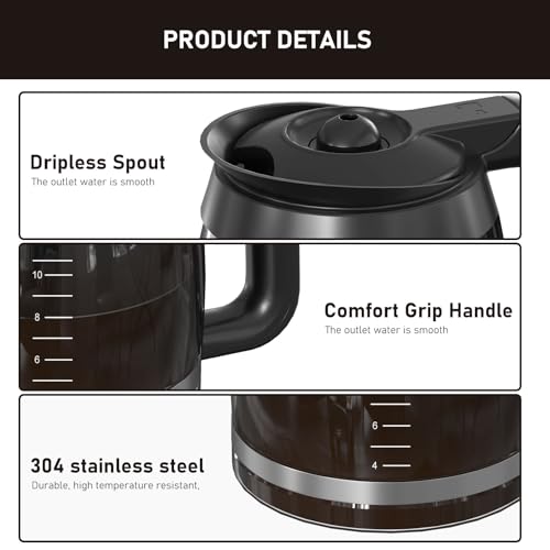 CE251 12-Cup Glass Carafe Pot Replacement Compatible with Ninja Coffee Brewer Maker, Fit Models CE251 CE201 CE201C CE200 CE200C Model XGLSLID200, 1 Pack - My Kitchen Products