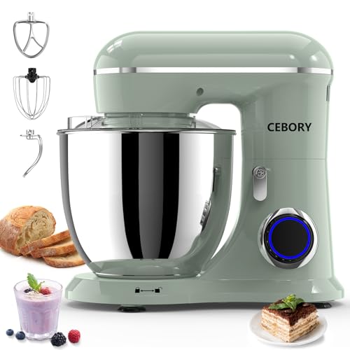CEBORY 3-IN-1 Electric Stand Mixer, 6.5QT Bowl 660W 10-Speed Kitchen Mixer, Household Food Mixers include Dough Hook, Beater and Whisk, Bread Cake Mixer for Baking and Most Home Cooks, Green - My Kitchen Products