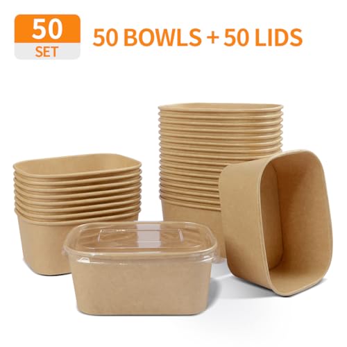 Celel 35 oz Paper Food Containers with Lids 50 Pack Meal Prep Containers - My Kitchen Products