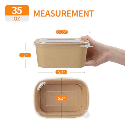 Celel 35 oz Paper Food Containers with Lids 50 Pack Meal Prep Containers - My Kitchen Products