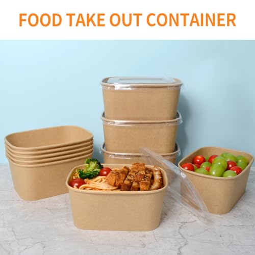 Celel 35 oz Paper Food Containers with Lids 50 Pack Meal Prep Containers - My Kitchen Products