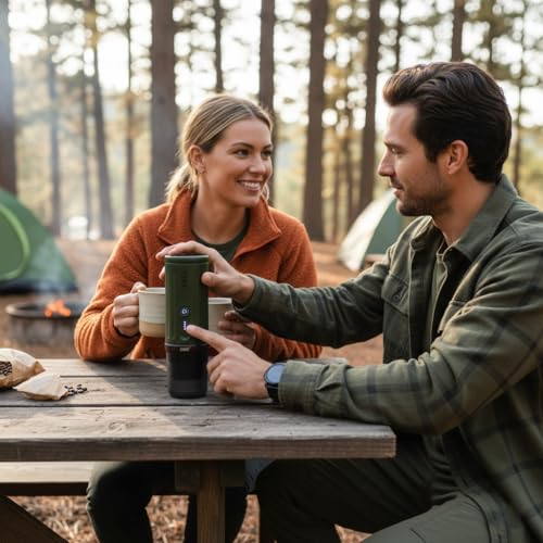 CERA+ PCM03S Portable Coffee Maker Electric Espresso Machine, Self-Heating 8 Cups per Charge & 20 Bar Small Coffee Maker for Travel & RV, Single Serve Coffee Maker Works with NS Capsules & Grounds - My Kitchen Products