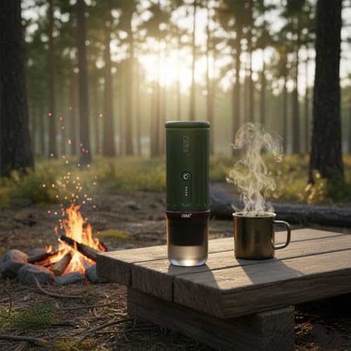 CERA+ PCM03S Portable Coffee Maker Electric Espresso Machine, Self-Heating 8 Cups per Charge & 20 Bar Small Coffee Maker for Travel & RV, Single Serve Coffee Maker Works with NS Capsules & Grounds - My Kitchen Products