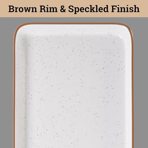 Ceramic Serving Platter Set of 3 - 16 / 14 / 12 Inches Oven Safe Serving Dishes for Entertaining - Platters and Trays - Porcelain Plates - Ceramic Grilling Platter - Rectangular Plates - Turkey Dishes - My Kitchen Products