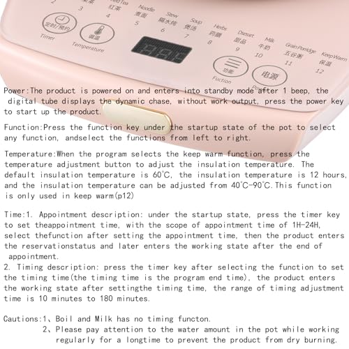 cglightwsparkle Health Pot Electric Kettle with Infuser,Smart Fruit Hot Tea Maker, Temperature Control and Tea Keep Warm, 12 Functional Procedures, 1.8 Liters of Capacity(pink) - My Kitchen Products