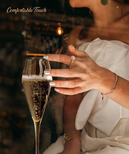 Champagne Flutes Glasses Set of 4, Hand Blown Crystal Wedding Flutes Glass, Ideal for Weddings, Anniversaries, Christmas, Special Days, 10.5 inch, 7.5 oz, Clear - My Kitchen Products