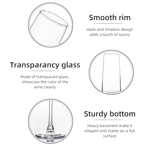 Champagne Glasses, Set of 12 Champagne Flutes with Unique Shape, Long stem Sparkling Wine glasses for Party, Restaurant, Bar, Wine Toasting, Clear - My Kitchen Products