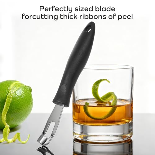Channel Knife Lemon Peeler Zester-Garnish for Cocktail Mixers- Triangular, V-Shaped Stainless Steel Professional Grade Bar Tool-Fruit Peeler Zester (Peeler A) - My Kitchen Products