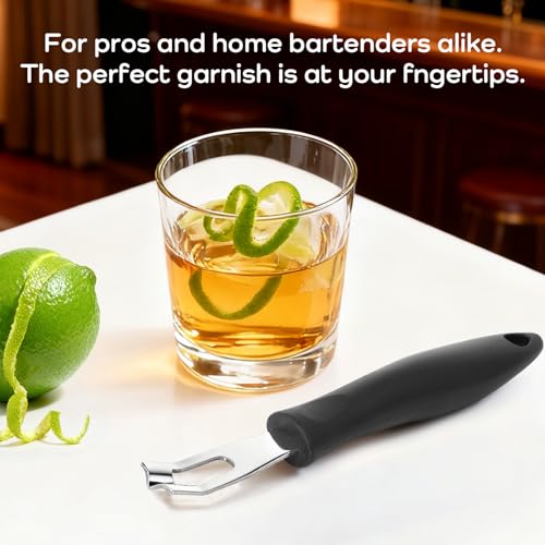 Channel Knife Lemon Peeler Zester-Garnish for Cocktail Mixers- Triangular, V-Shaped Stainless Steel Professional Grade Bar Tool-Fruit Peeler Zester (Peeler A) - My Kitchen Products