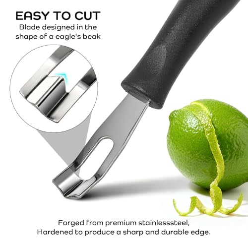 Channel Knife Lemon Peeler Zester-Garnish for Cocktail Mixers- Triangular, V-Shaped Stainless Steel Professional Grade Bar Tool-Fruit Peeler Zester (Peeler A) - My Kitchen Products