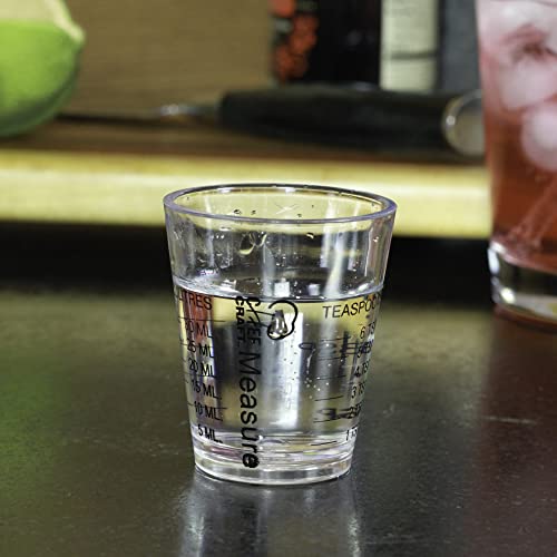 Chef Craft Classic Plastic Shot Glass Measurer, 1 ounce teaspoon/tablespoon, Clear - My Kitchen Products