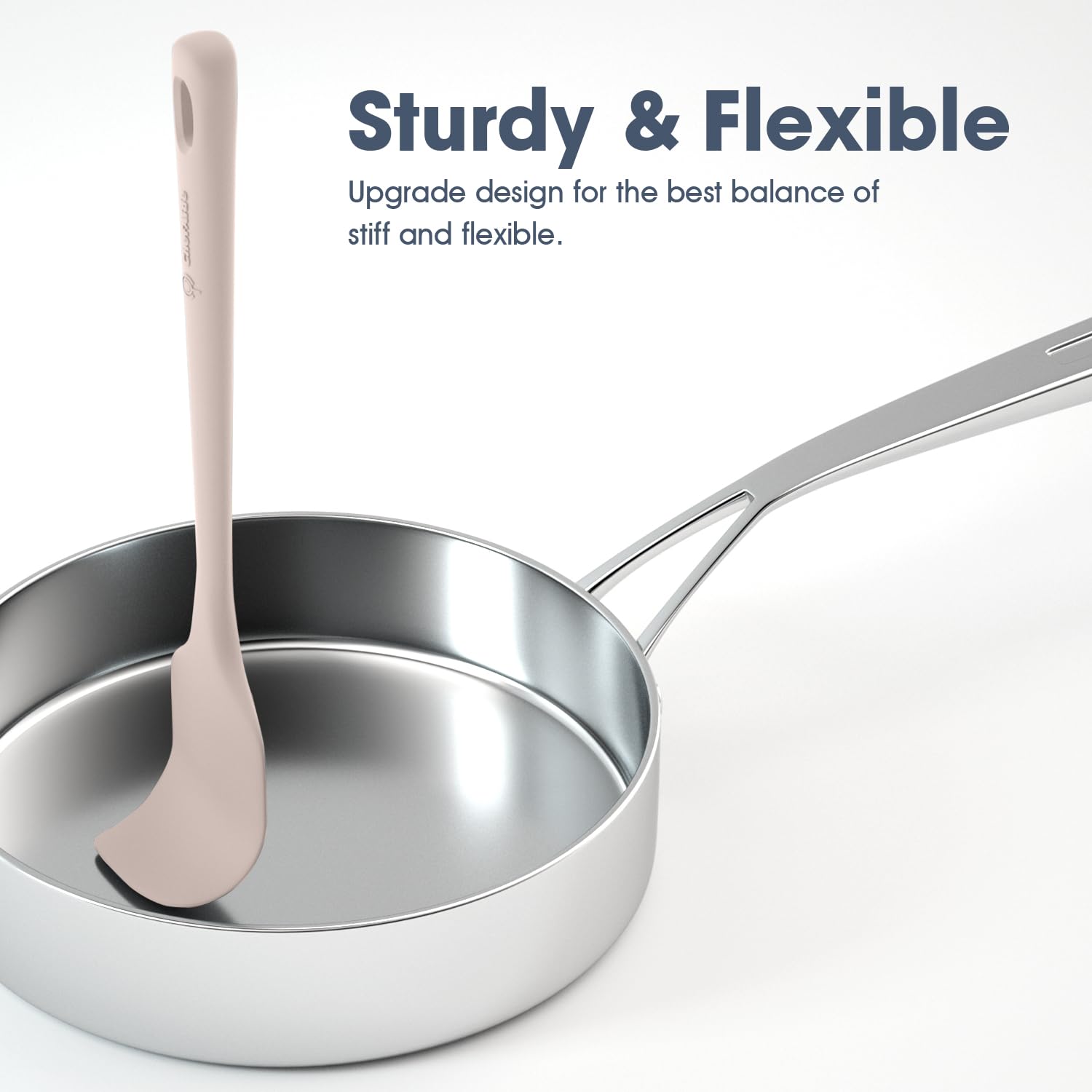 ChefAide 5 Pieces Silicone Spatula Set, Food Grade Rubber Spatula, Upgrade Strong Handle with Ergonomic Grip, Heat Resistant Up to 600°F for Nonstick Cookware, Cooking - My Kitchen Products