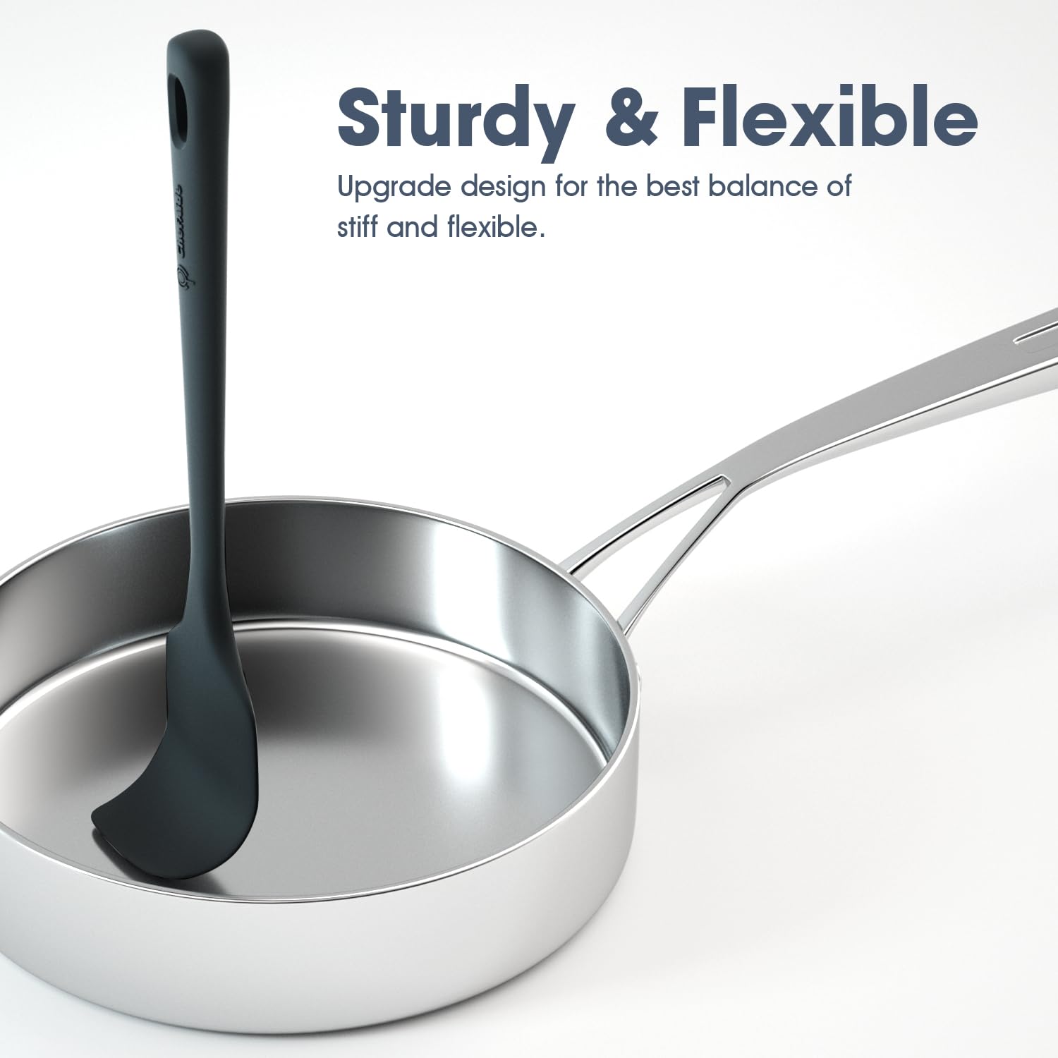 ChefAide 5 Pieces Silicone Spatula Set, Food Grade Rubber Spatula, Upgrade Strong Handle with Ergonomic Grip, Heat Resistant Up to 600°F for Nonstick Cookware, Cooking - My Kitchen Products