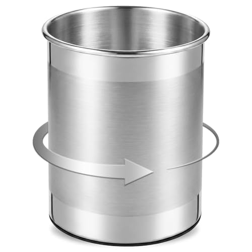 CHEFBEE Stainless Steel Utensil Holder - 360° Rotating Kitchen Cooking Utensil Crock Organizer for Countertop, Extra Large