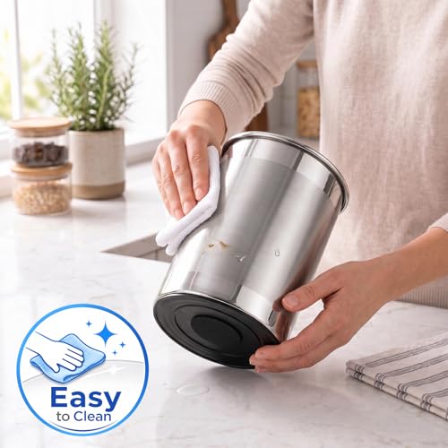 CHEFBEE Stainless Steel Utensil Holder - 360° Rotating Kitchen Cooking Utensil Crock Organizer for Countertop, Extra Large Silverware Tool Holder Caddy for Spatulas, Kitchen Counter Decor - My Kitchen Products