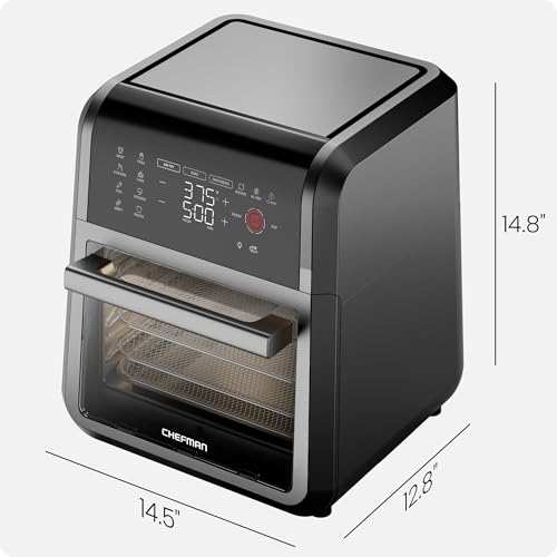Chefman 12-Quart 5-in-1 Air Fryer Oven with Digital Timer, Touchscreen, and 12 Presets - Family Size Countertop Convection Oven, Dishwasher-Safe Parts - My Kitchen Products